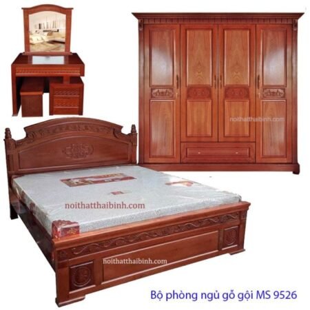 Bộ phòng ngủ gỗ tự nhiên MS 9526 Giá bộ = 32.200.000