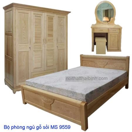 Bộ phòng ngủ gỗ sồi giá rẻ MS 9559 Giá bộ = 22.300.000