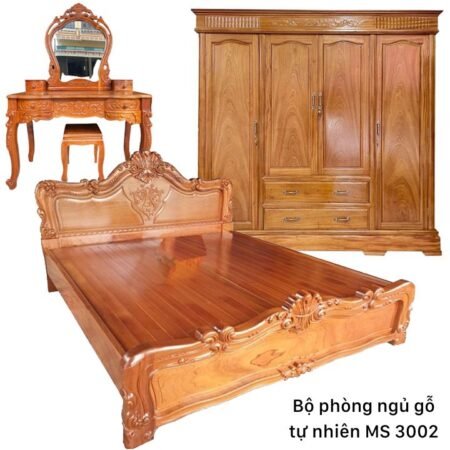 Bộ phòng ngủ gỗ tự nhiên cao cấp MS 3002