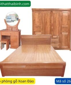 Bộ phòng ngủ gỗ xoan đào đẹp MS 2644