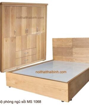 Bộ phòng ngủ vân gỗ sồi đẹp MS 1068 Giá bán = 12.000.000 đ
