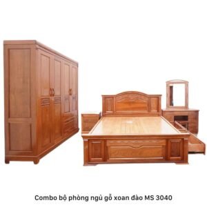 Combo bộ phòng ngủ gỗ xoan đào MS 3040