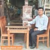 Bộ bàn ăn gỗ xoan đào 6 ghế MS 2433 - Hình ảnh 4
