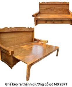 Ghế kéo ra thành giường gỗ gõ đỏ MS 2871