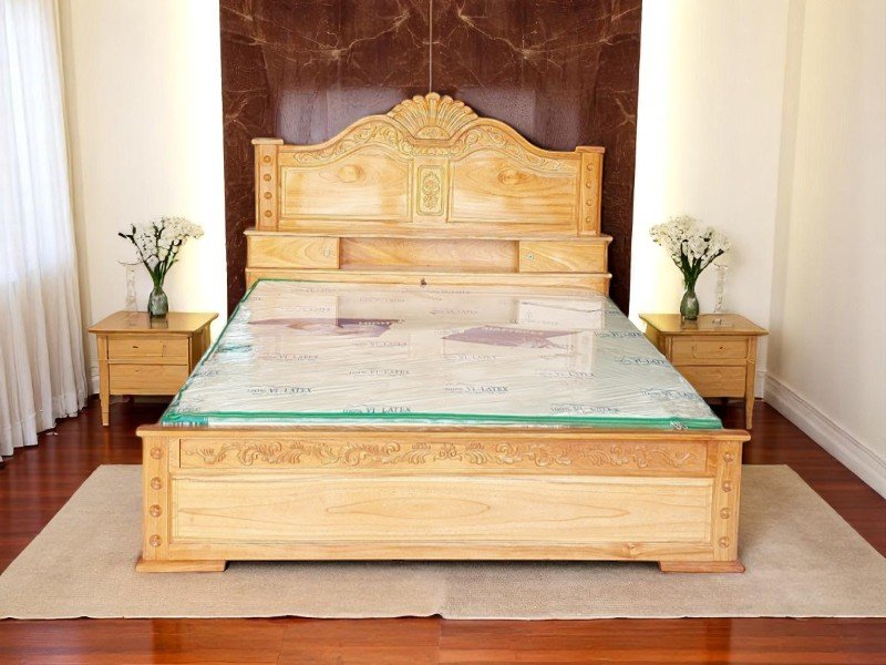 Giá giường gỗ sồi 1m6