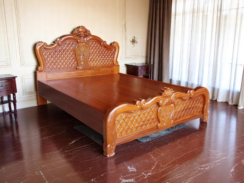 Giá giường gỗ sồi 1m6