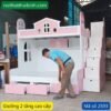Giường 2 tầng trẻ em màu hồng MS 2593 - Ảnh 2