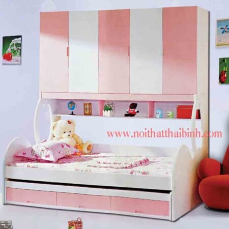 Giường tủ MS 6240 Size : giường 1m2 + tủ kệ   Giá : 9.800.000