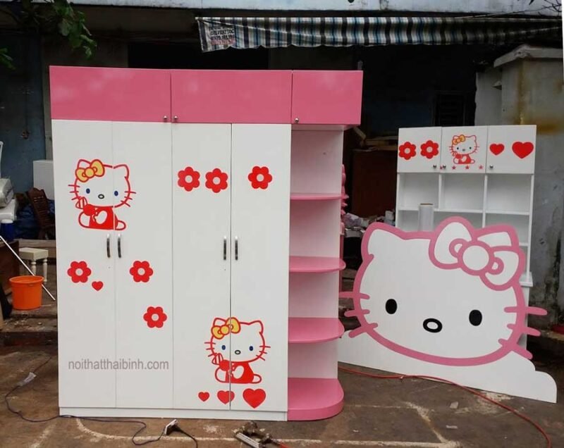 Tủ áo Hello Kitty MS 9136 Giá : Size 1m8 = 9.000.000 - Ảnh 3