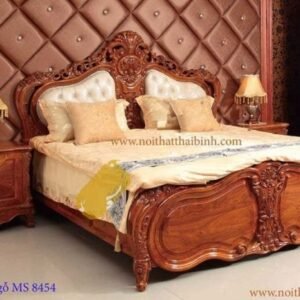 Giường ngủ gỗ gỏ đỏ MS : 8454 Giá : 1m6 = 45.500.000