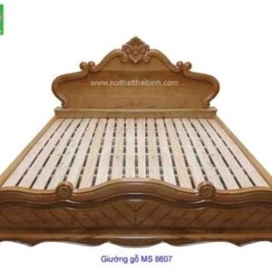Giường ngủ gỗ sồi MS : 8607 Giá : 1m6 = 15.700.000          1m8 = 17.700.000
