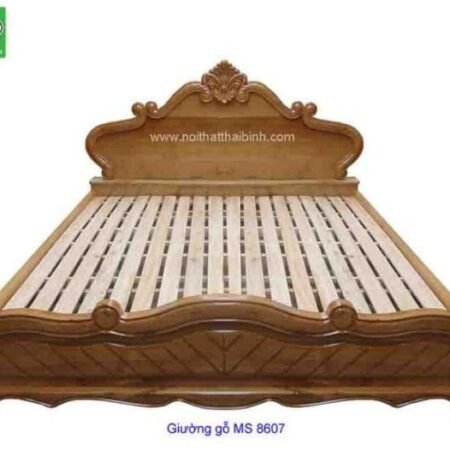 Giường ngủ gỗ sồi MS : 8607 Giá : 1m6 = 15.700.000          1m8 = 17.700.000