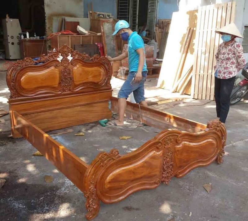 Giường gỗ căm xe MS 8966 Giá = 37.500.000 - Ảnh 6