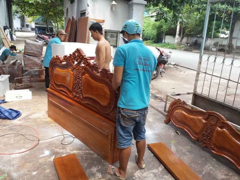 Giường gỗ căm xe MS 8966 Giá = 37.500.000 - Ảnh 4