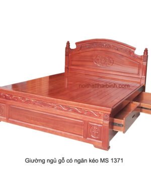 Giường ngủ gỗ có ngăn kéo MS 1371 Giá bán= 17.000.000đ giảm còn= 15.000.000đ