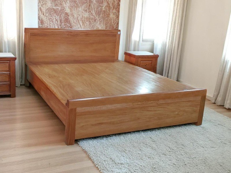 Giường gỗ sồi hiện đại