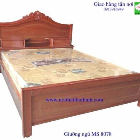 Giường ngủ gỗ cn xoan đào MS 8078 Giá 1m6 = 5.500.000