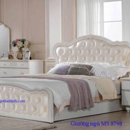 Giường ngủ MS 8798-Giá : 1m6 x 2m0 = 10.000.000         1m8 x 2m0 = 11.000.000