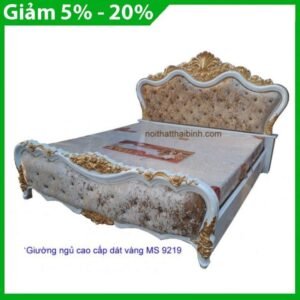 Giường ngủ cao cấp dát vàng MS 9219 Giá 1m8 = 22.000.000 giảm giá 10% còn = 19.800.000