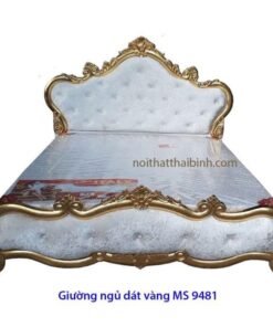 Giường ngủ dát vàng cao cấp MS 9481 Giá 1m8 = 19.000.000