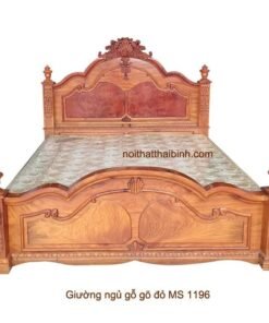Giường ngủ gỗ gõ đỏ chất lượng MS 1196 Giá bán = 48.000.000 đ giảm còn = 38.000.000 đ