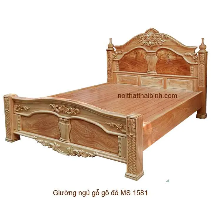 Giường gỗ gõ đỏ tự nhiên MS 1581 giá bán= 48,000,000đ giảm còn= 38,000,000đ Giường gỗ gõ đỏ tự nhiên MS 1581 giá bán= 48,000,000đ giảm còn= 38,000,000đ