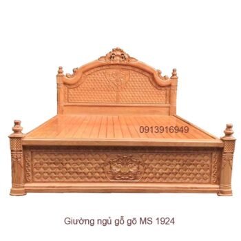 Giường ngủ gỗ gõ đỏ MS 1924
