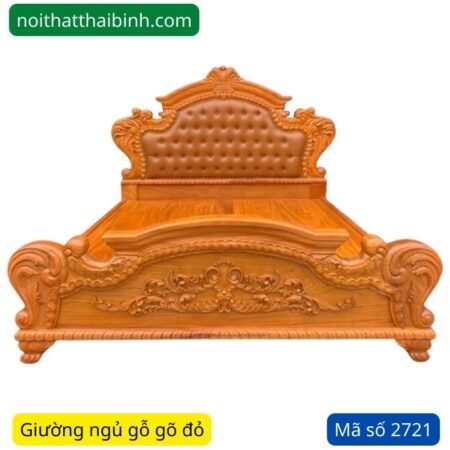 Giường gỗ gõ đỏ cao cấp MS 2721