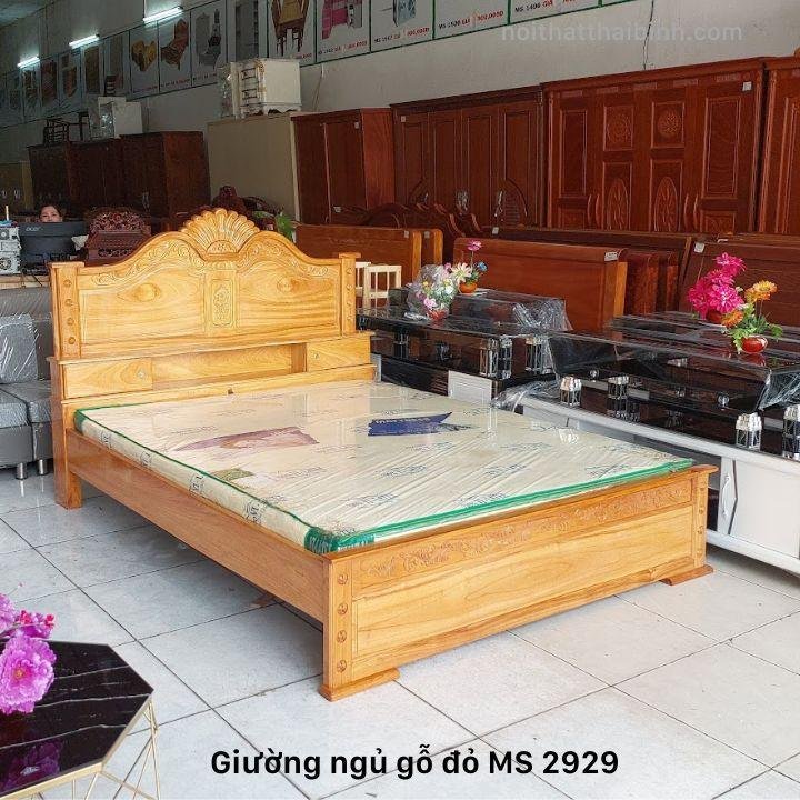 Giường gỗ gõ đỏ cao cấp MS 2929 - Ảnh 8