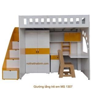 Bộ giường tầng tủ áo bàn học trẻ em MS 1307 Giá bán = 16.000.000đ giảm còn = 14.000.000đ