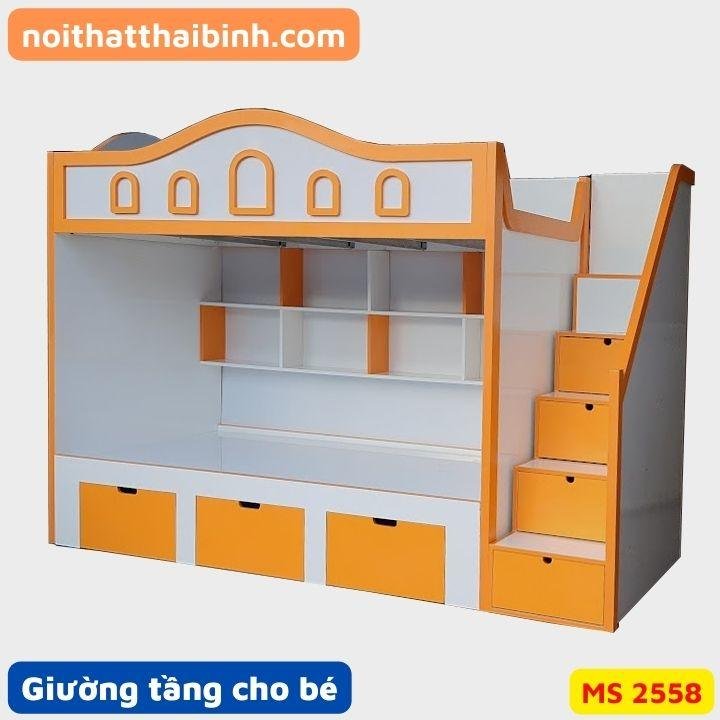 Giường tầng cho bé cao cấp MS 2558 1 Giường tầng cho bé cao cấp MS 2558