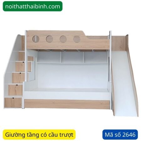 Giường tầng có cầu trượt đẹp MS 2646