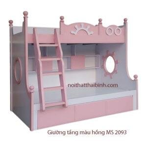 Giường tầng màu hồng cho bé gái MS 2093