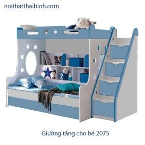 Giường tầng màu xanh cho bé trai MS 2075