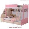 Giường tầng cho bé đẹp màu hồng MS 1311 Giá bán = 15.500.000đ giảm còn = 13.500.000đ
