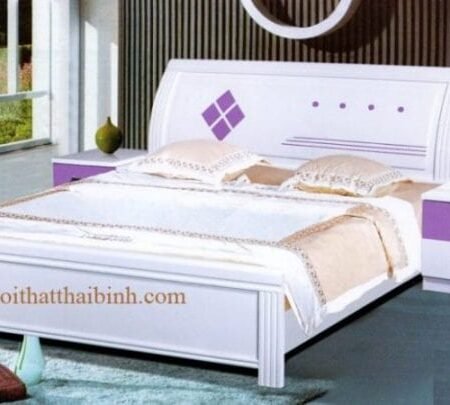 Giường gỗ công nghiệp sơn men trắng MS : 3009  Giá : 4.500.000