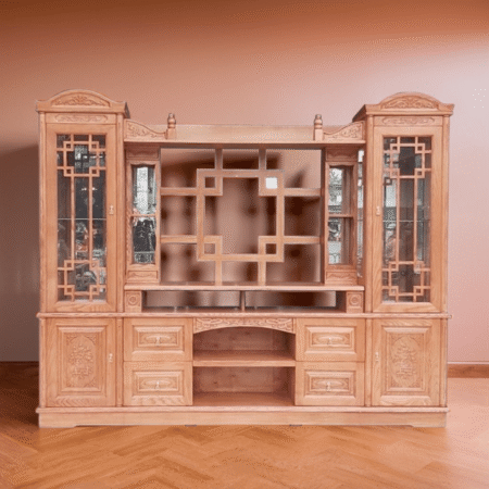 Kệ tivi gỗ kết hợp tủ trang trí MS 2747