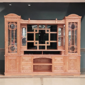 Kệ tivi gỗ kết hợp tủ trang trí MS 2747