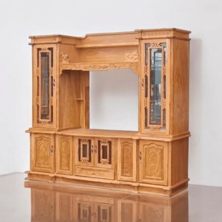 Kệ tivi gỗ gõ đỏ kết hợp tủ rượu MS 2737