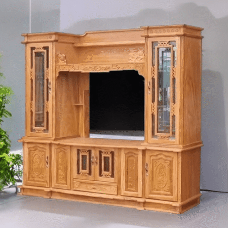 Kệ tivi gỗ gõ đỏ kết hợp tủ rượu MS 2737