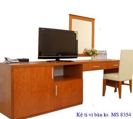 Tủ ti vi - bàn làm việc khách sạn MS : 8354  Giá bộ : 6.700.000