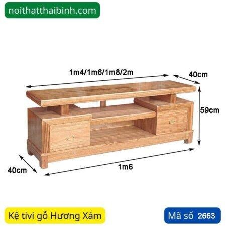 Tủ kệ tivi gỗ Hương Xám MS 2663