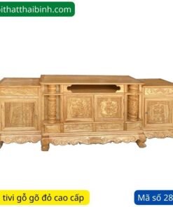 Kệ tivi gỗ gõ đỏ tự nhiên MS 2820