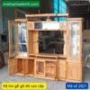 Kệ tivi kết hợp tủ rượu gỗ gõ đỏ MS 2821 - Ảnh 6