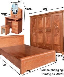 Combo phòng ngủ gỗ hương đá MS 2995
