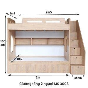 Giường tầng 2 người MS 3008 10 Giường tầng 2 người MS 3008