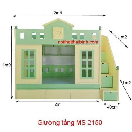 Giường tầng hình ngôi nhà MS 2150