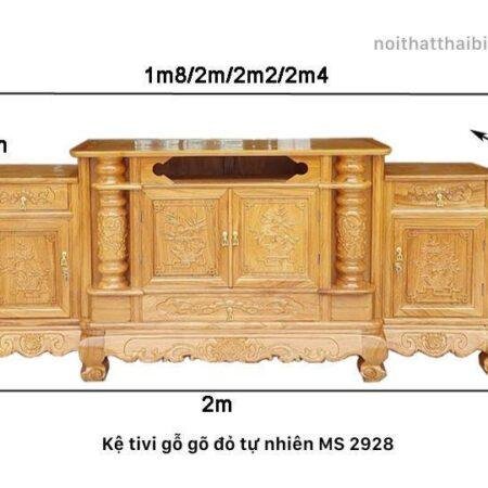 Kệ tivi gỗ gõ đỏ cao cấp MS 2928
