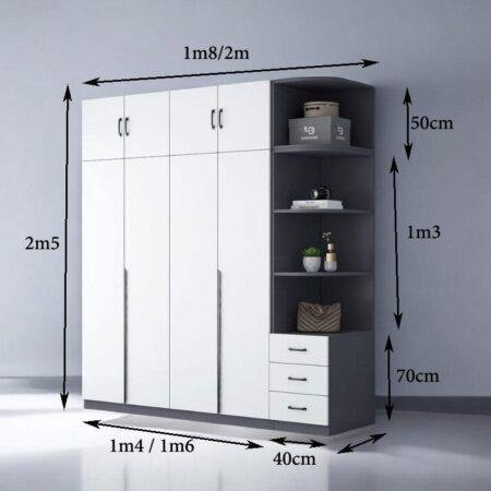 Mẫu tủ quần áo hiện đại MS 3262