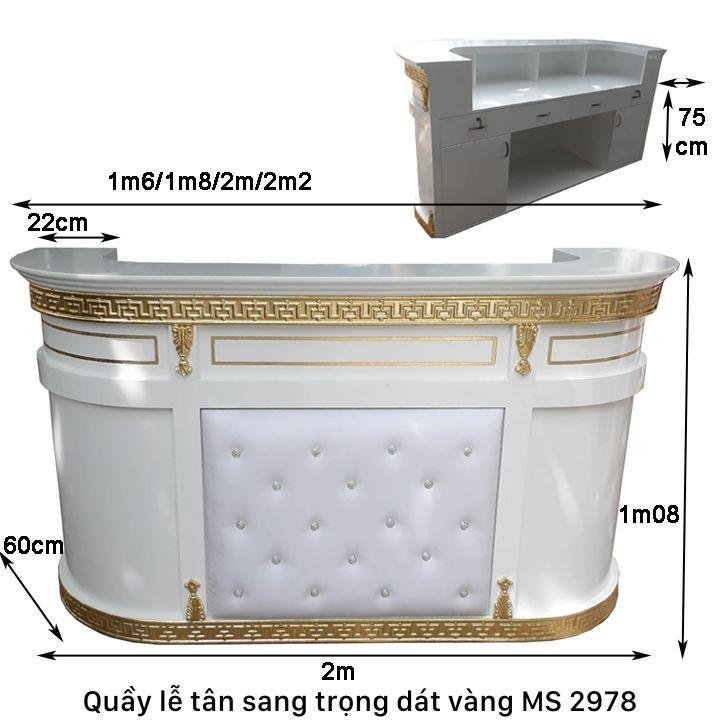 Quầy lễ tân sang trọng dát vàng MS 2978 - Ảnh 3